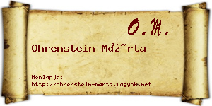 Ohrenstein Márta névjegykártya